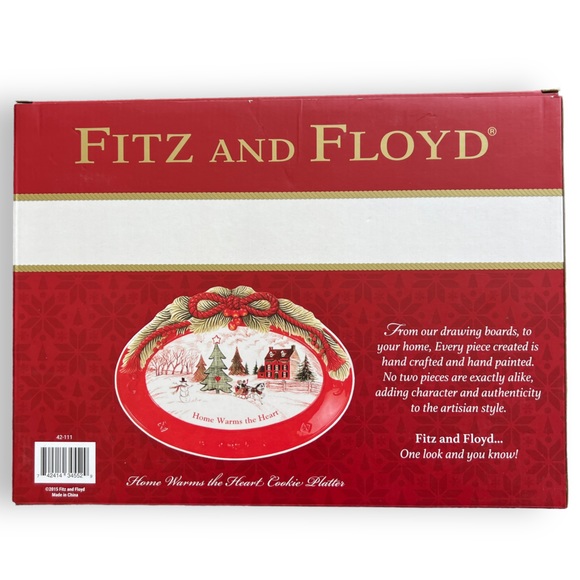 Fitz and Floyd Holiday Platter Home Warms the Heart Cookie Platter - Picture 6 of 6